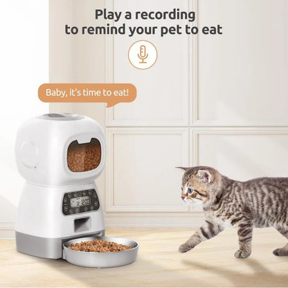 3.5L Automatic Pet Feeder For Cats WiFi Smart Swirl