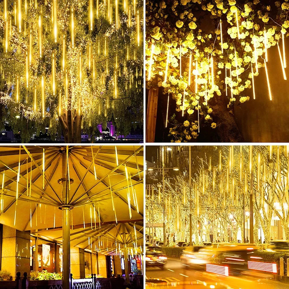 Outdoor LED Meteor Shower Lights Falling Rain Drop
