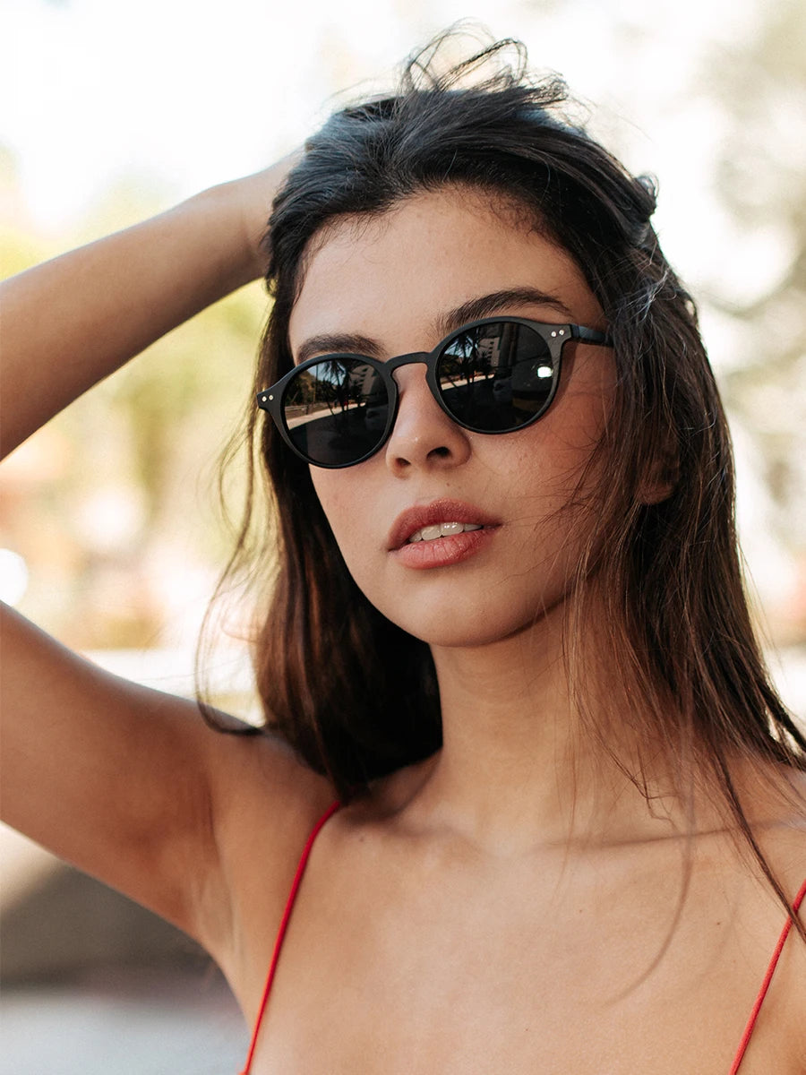 Retro Small Round Polarized Sunglasses Men Women Lightweight