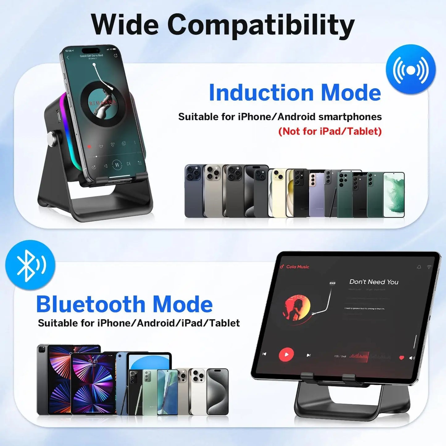5 In 1 Auto-induction 5000mAh Wireless Induction Speaker