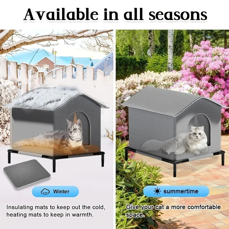 Stray Cat Houses with Mat Waterproof Summer Cool