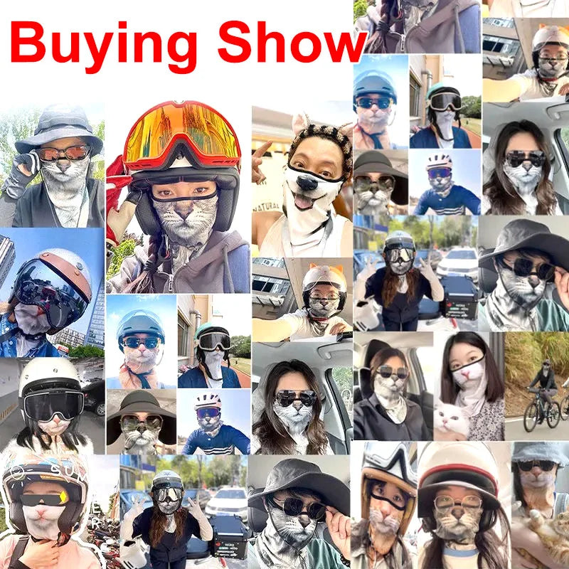 3D Ear Hanging Cycling Animal Face Mask Animal Pattern