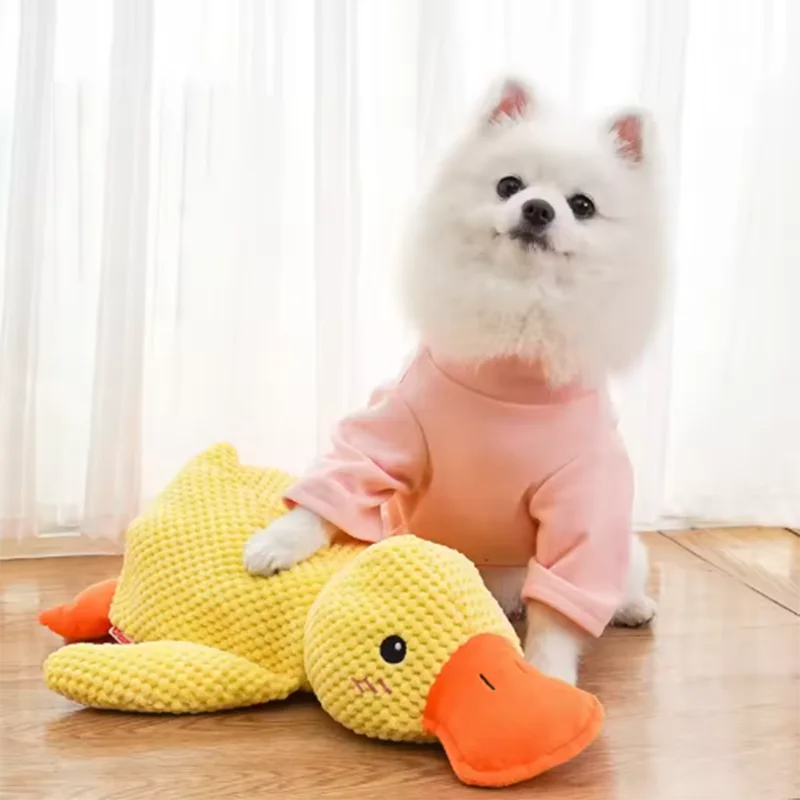 Duck dog toy plush chew resistant durable dog toy