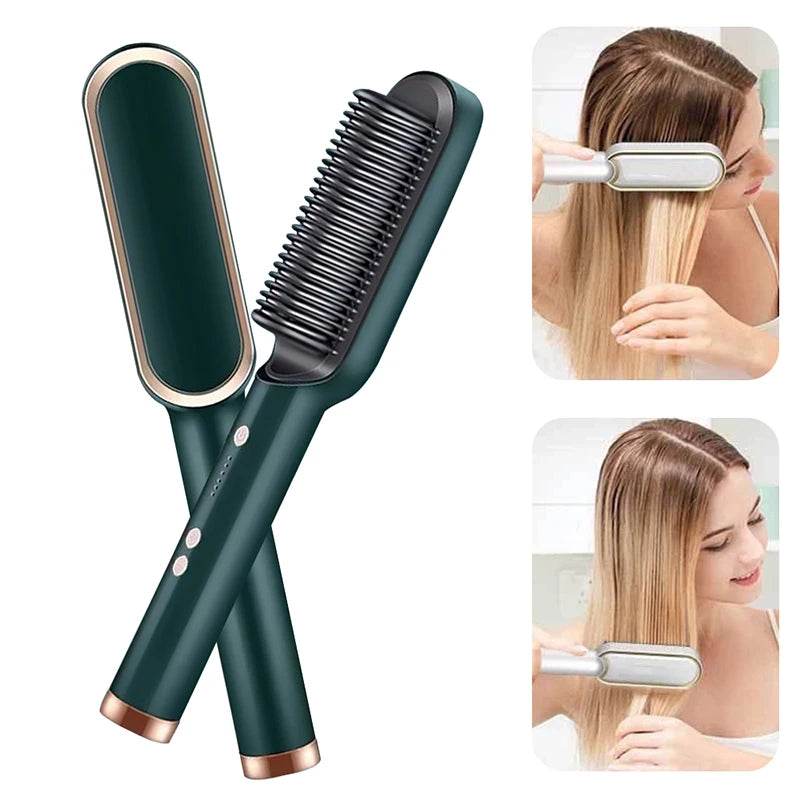 Electric Heating Comb Hair Straightener Portable Fast Heating