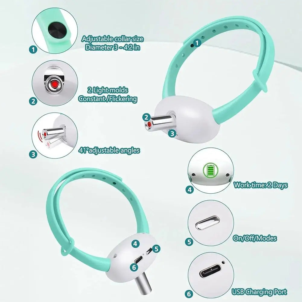 New Smart LED Laser Pet Collar Hands Free Automatic Laser