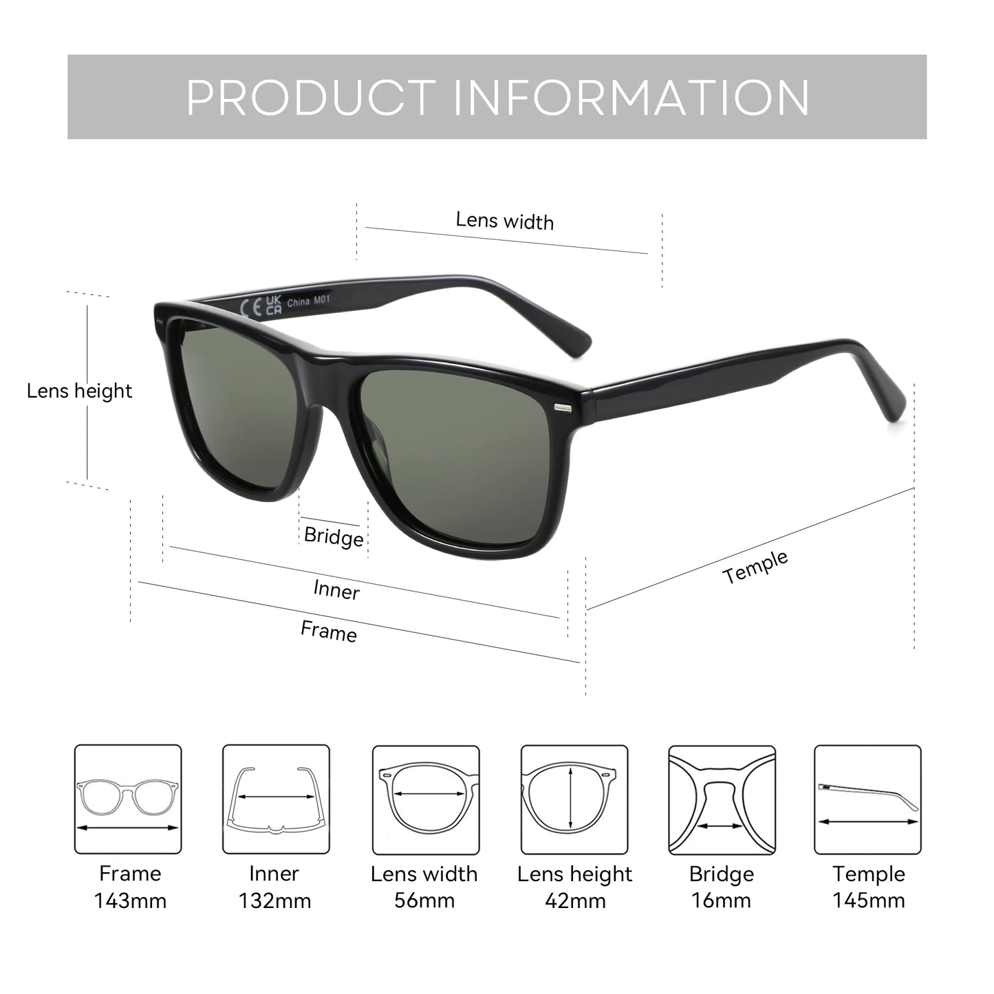 ZENOTTIC Trendy Polarized Sunglasses UV400 Protection