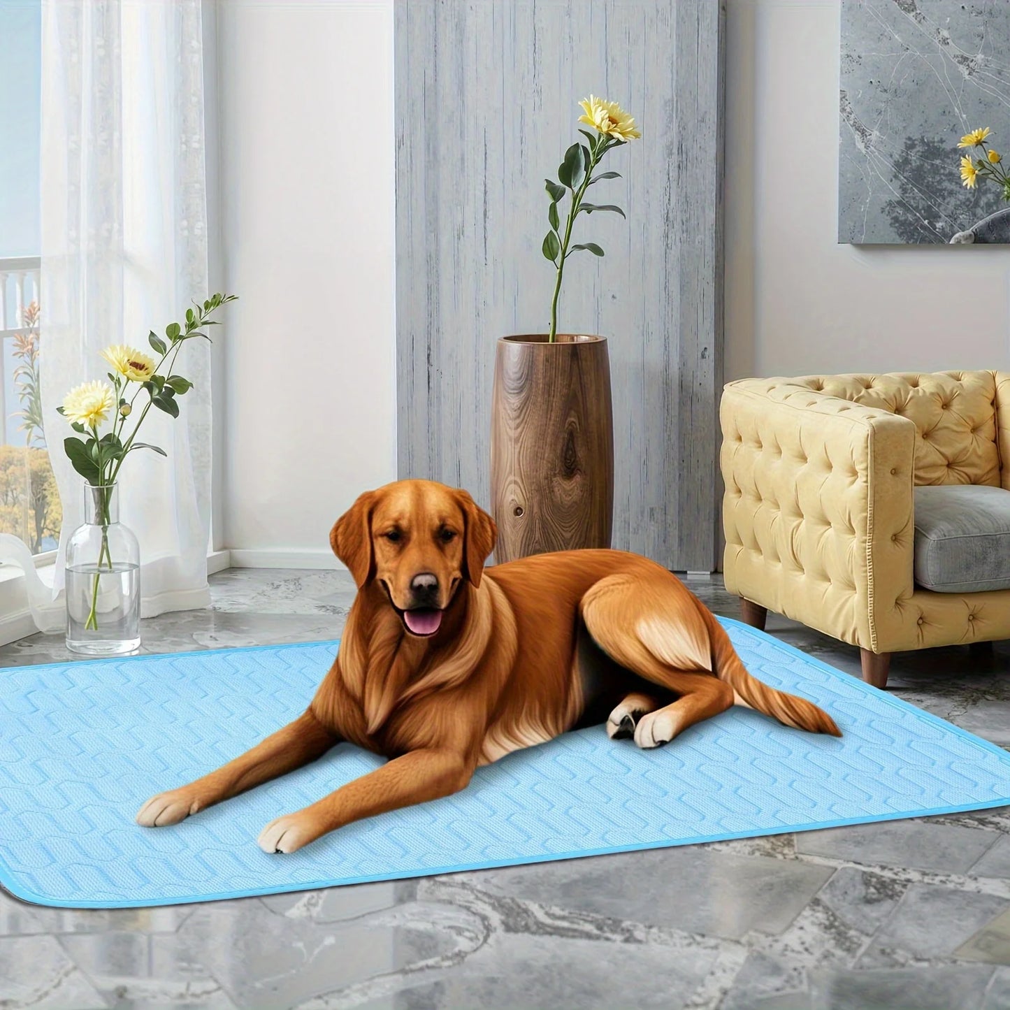 Ice-Cool Summer Pet Cooling Mat and Bed Sweat-Absorbent