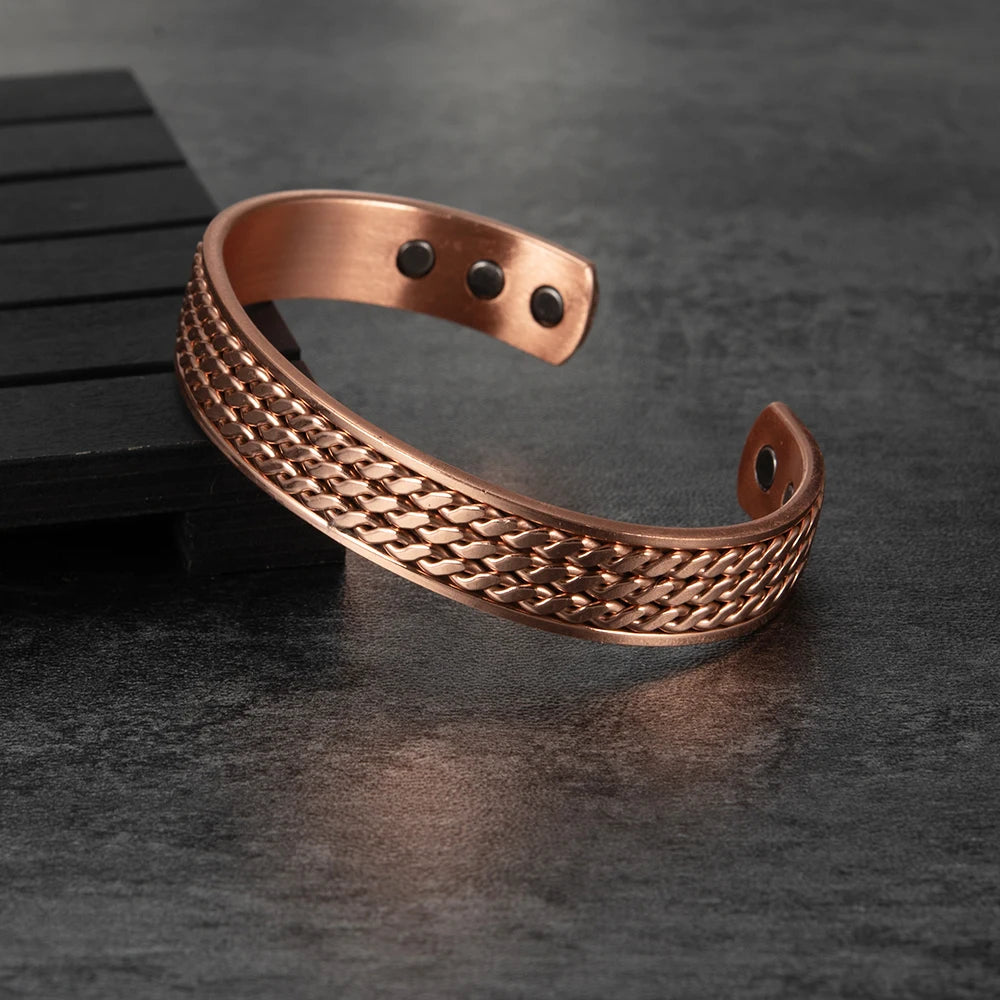 Vinterly Twisted  Magnetic Therapy Adjustable Wide Bangles
