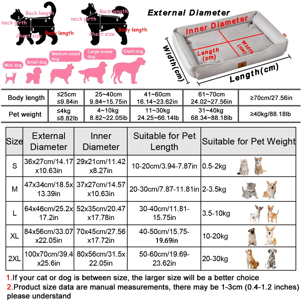 Four Season Square Dog Bed for Large Dog Mattress