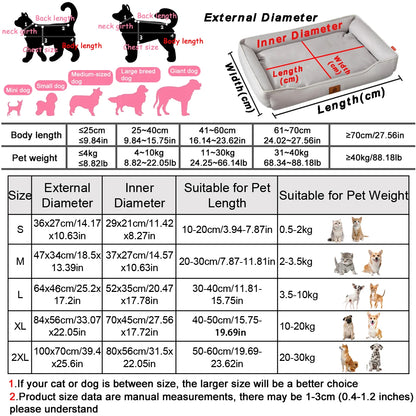 Four Season Square Dog Bed for Large Dog Mattress