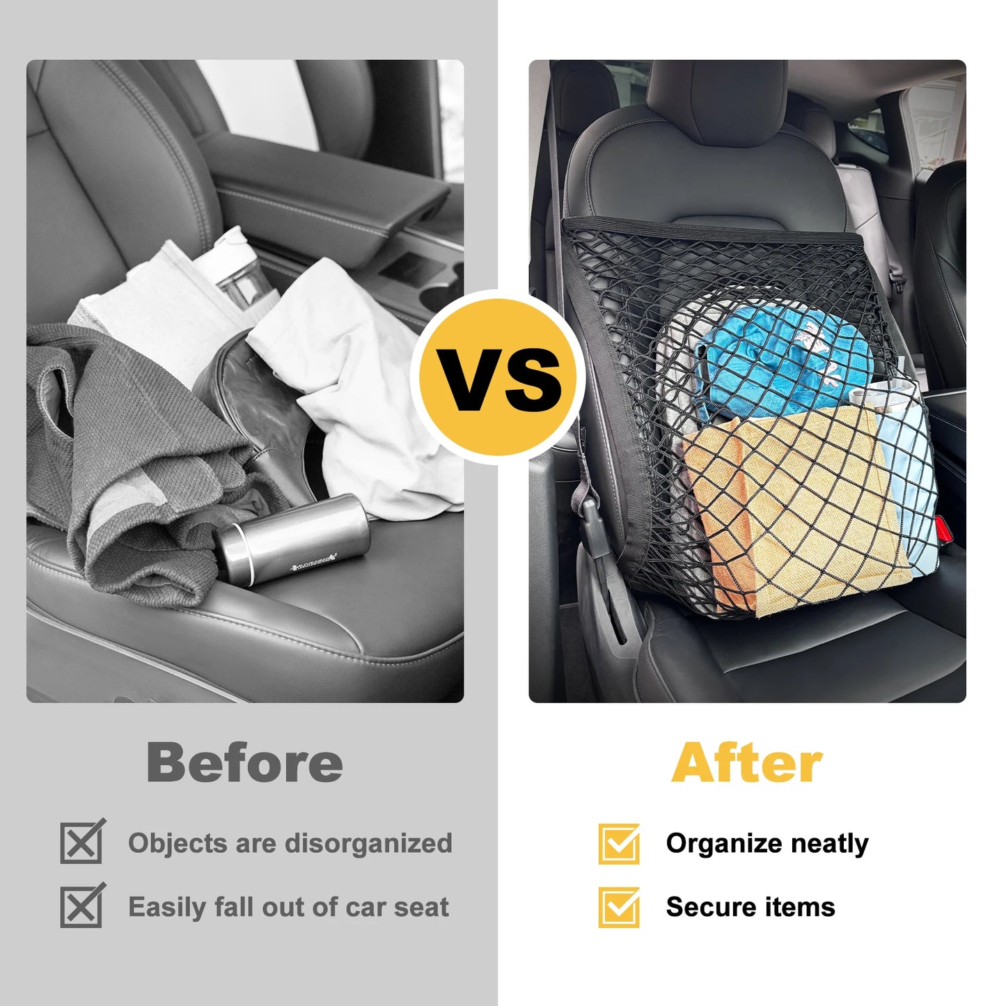 Car Seat Net  Elastic Double Layer Storage Mesh Net Fit