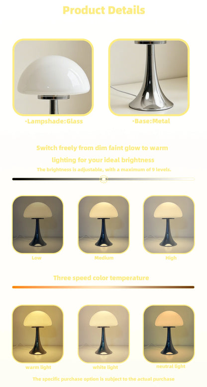 Jellyfish Dome Glass Table Lamp Coastal Modern Bedside