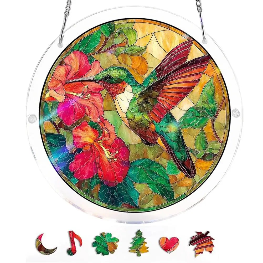 Acrylic Puzzle Suncatcher Window Hanging Stained Glass