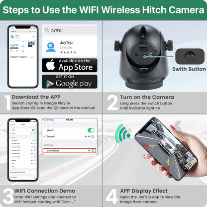 5G WiFi Magnetic Hitch Wireless Rear View Camera Night Vision