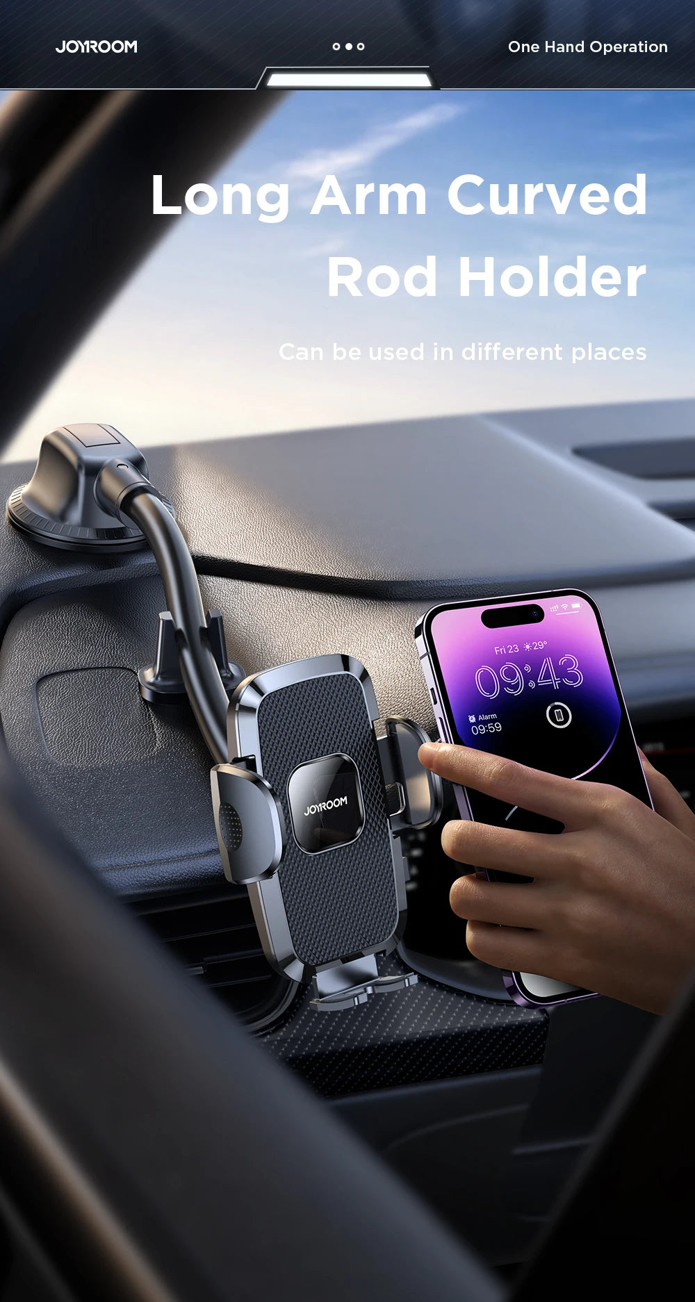 Joyroom Car Phone Holder Mount 360° Widest View Universal