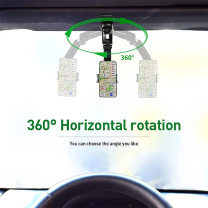 Sun Visor Phone Holder for Car Multifunctional 360° Rotating
