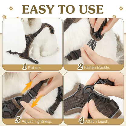VavoPaw Cat Harness and Leash Set for Walking Adjustable Kitten Vest Harness