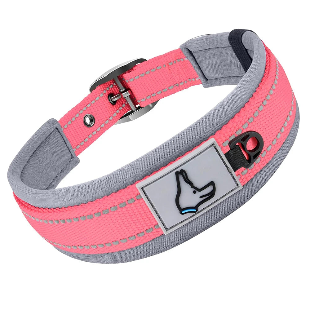 Padded Dog Collars Soft Reflective Wide Pet Collars