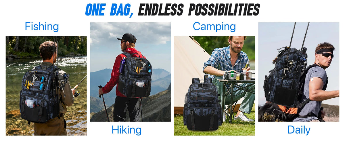 Fishing Backpack 45L Cooler Fishing Tackle Storage Bag