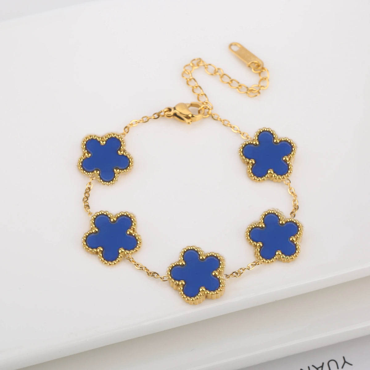 Stainless Steel Laser Five Leaf Flower Petal Adjustable Clover