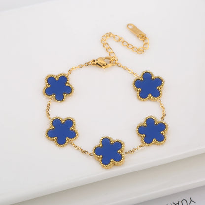 Stainless Steel Laser Five Leaf Flower Petal Adjustable Clover