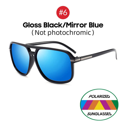 VIVIBEE Men Night Vision Sunglasses Photochromic Pilot