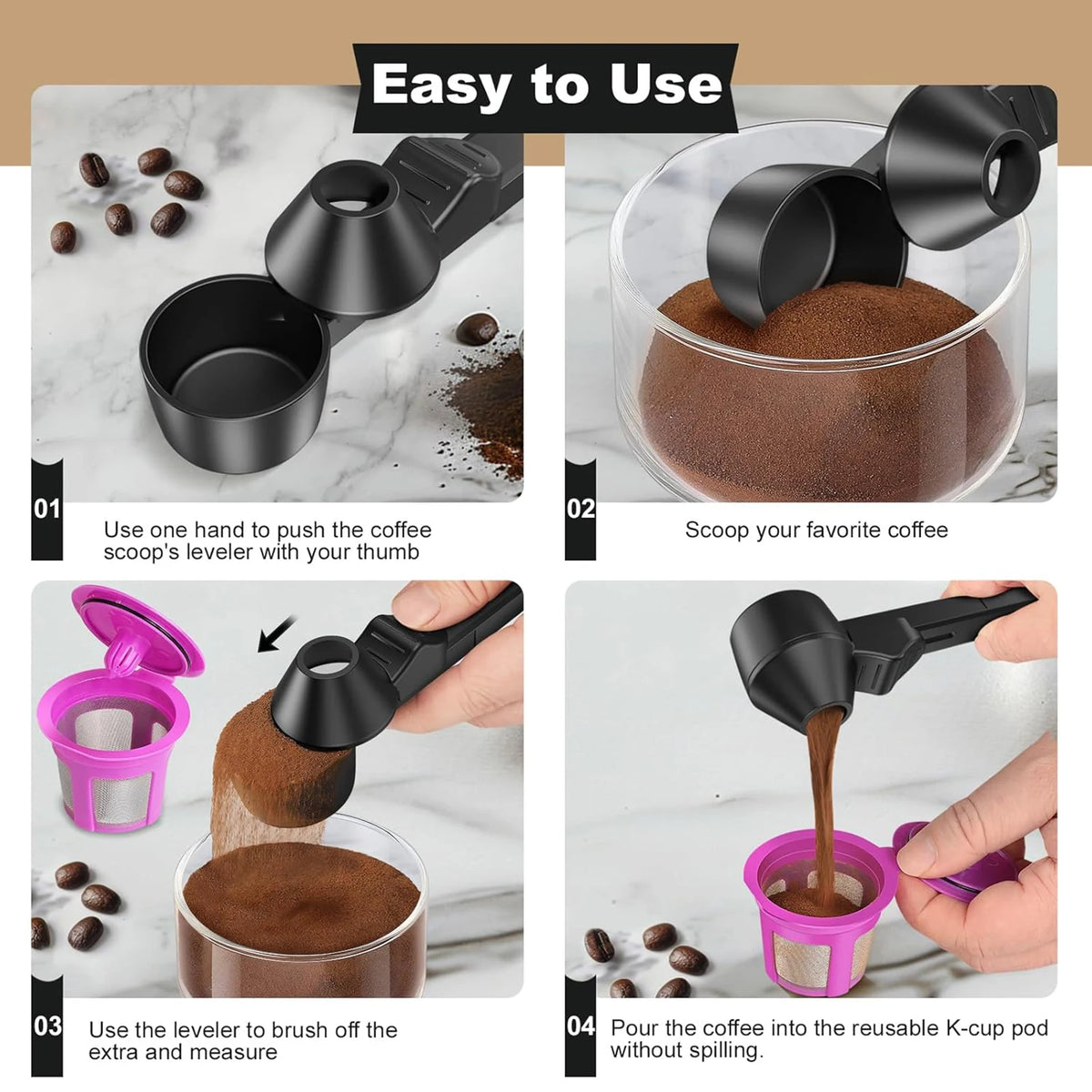 Creative Sliding Leakproof Coffee Scoop Protein Powder
