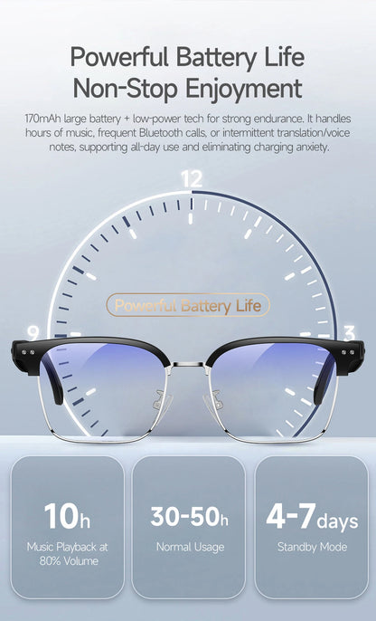 New Business Style Smart Glasses W100D Bluetooth Call AI