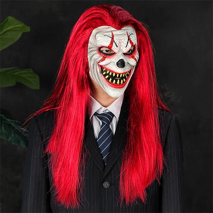 Collector's Grade Hand-Painted Red Haired Clown Mask