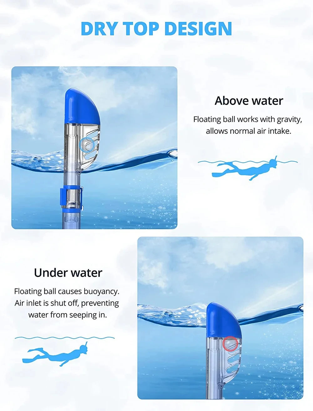 Snorkel and Diving Mask Foldable Anti-Fog Diving Mask Set