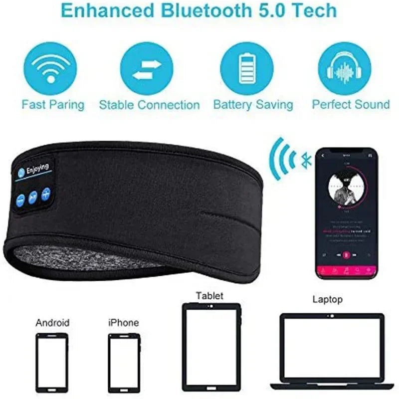 Bluetooth Earphones Sports Side Sleeping Headband Elastic