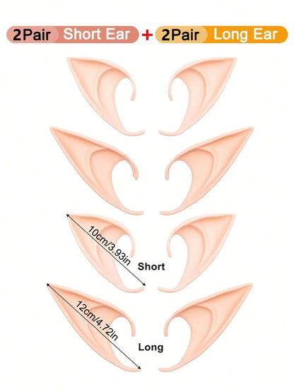 1/2/4Pairs Cosplay Fairy Pixie Elf Ears