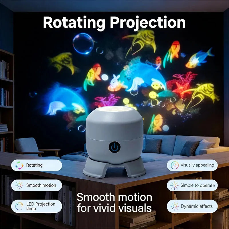 Colorful Fantasy Projection Lamp  Ocean Snowflake Ambiance