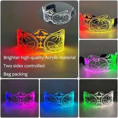 New Acrylic Luminous Glowing Cyberpunk Glasses LED Light