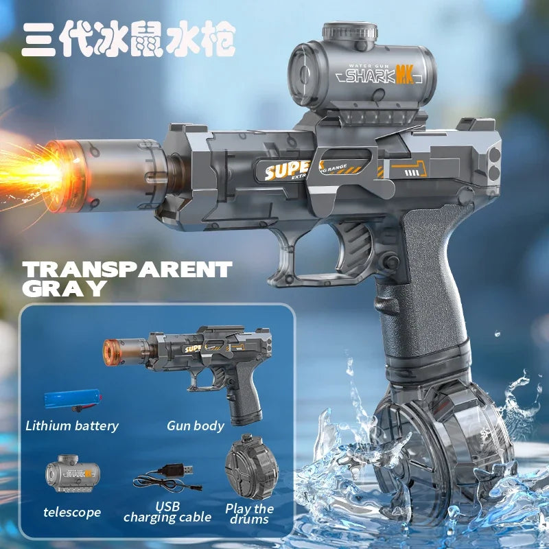 Simulated Firing and Recoil Electric Water Gun Toys Children