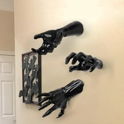 Christmas decorations, wall mounted creepy hands,