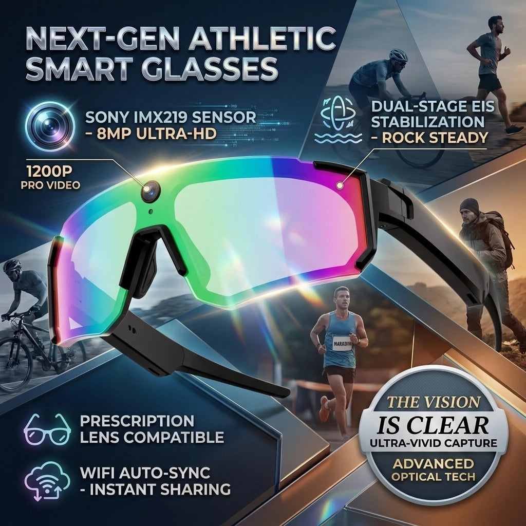 New 800W Pixel Smart AI Glasses 1080P Video Recording Camera