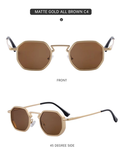 Small Frame Hexason Steampunk Sunglasses Men