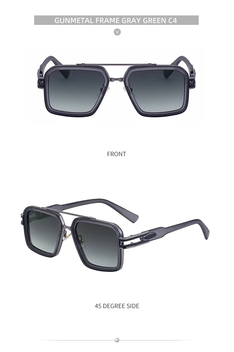 Oversized Steampunk Square Sunglasses Men Big Luxury Brand