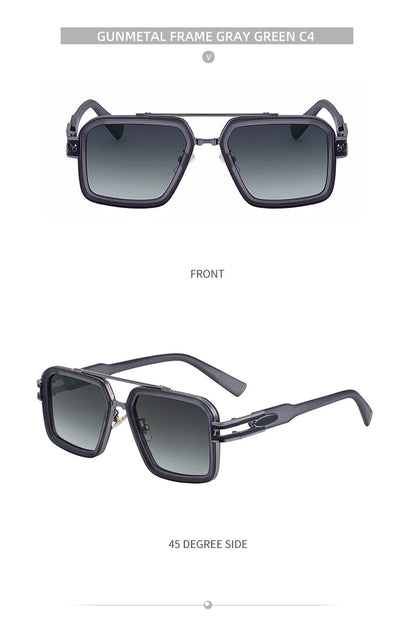 Oversized Steampunk Square Sunglasses Men Big Luxury Brand