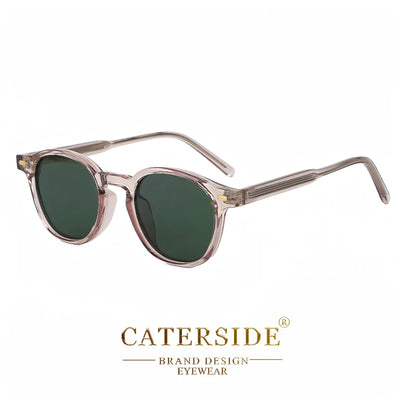 Caterside Polarized Round Sunglasses Men TR Frame