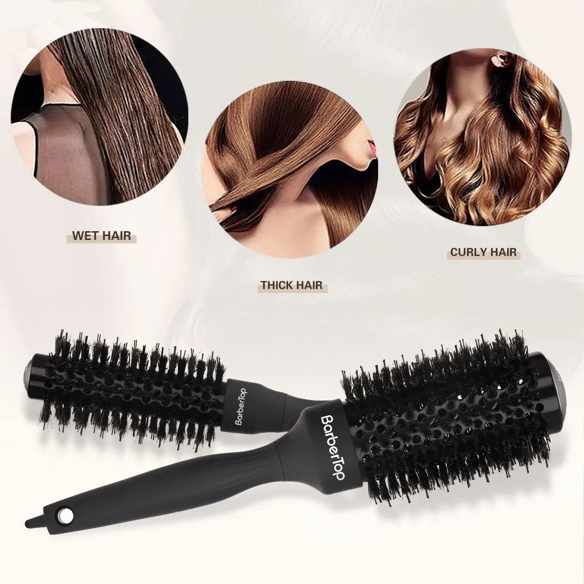 Handle Round Rolling Brush Straight Twill Hair Comb