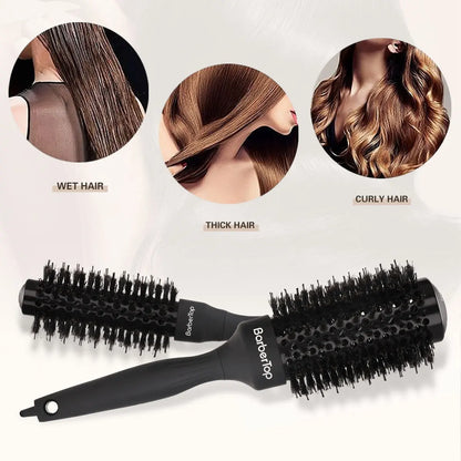 Handle Round Rolling Brush Straight Twill Hair Comb