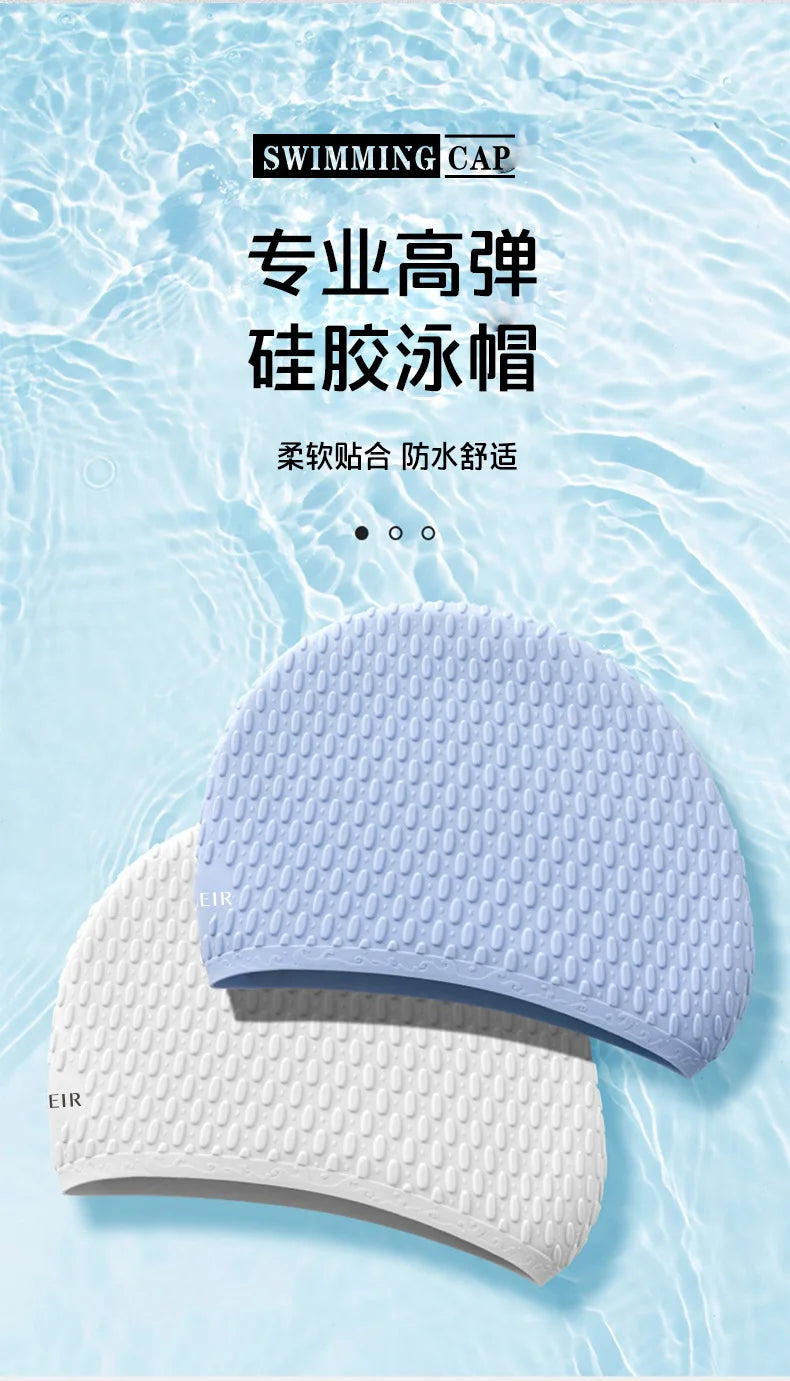 Silicone Swimming Caps Large Size Long Hair Ear Protection