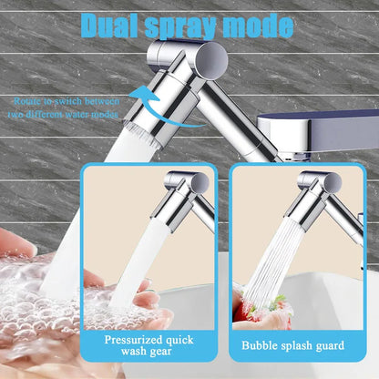 1440° Rotatable Scalable Metal Faucet Bathroom Tap