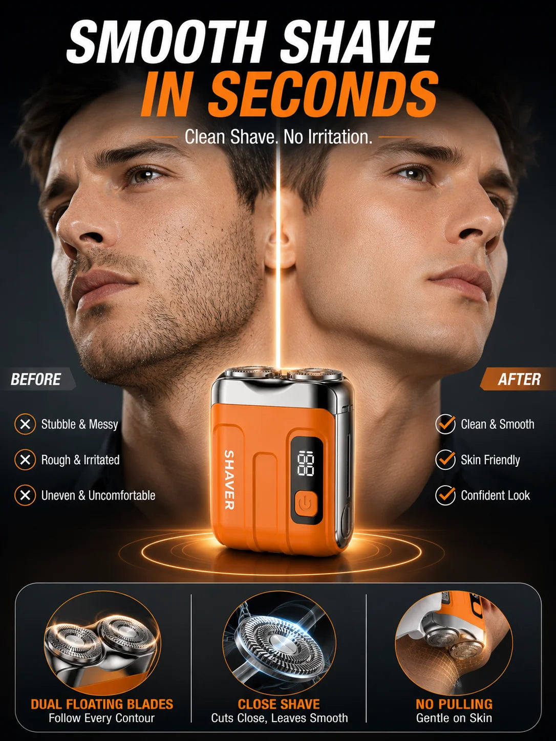 Portable Electric Shaver Beard For Men Pocket Razor