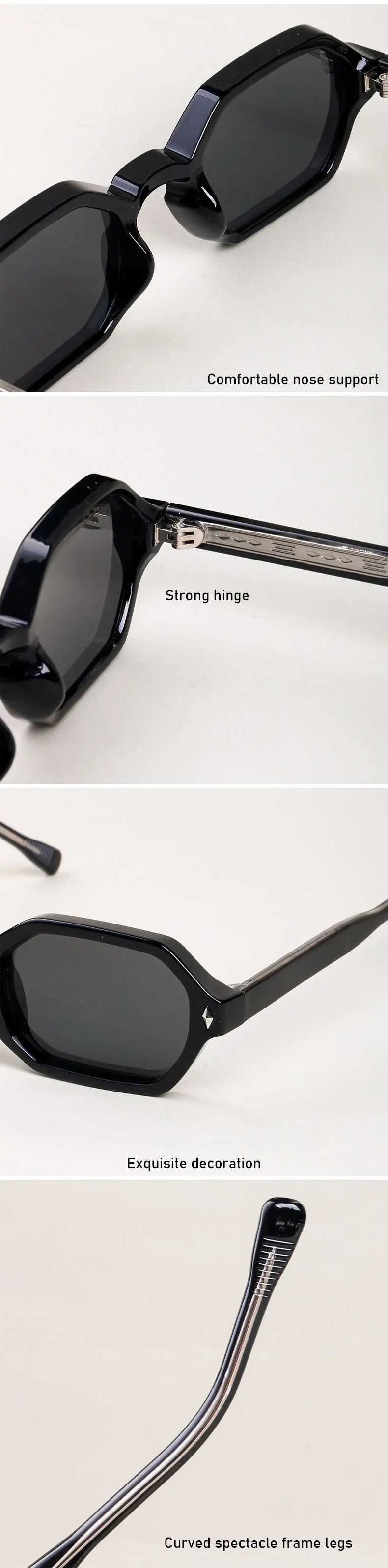 TANGOWO New Fashion Polygon Punk Sunglasses Luxury Brand