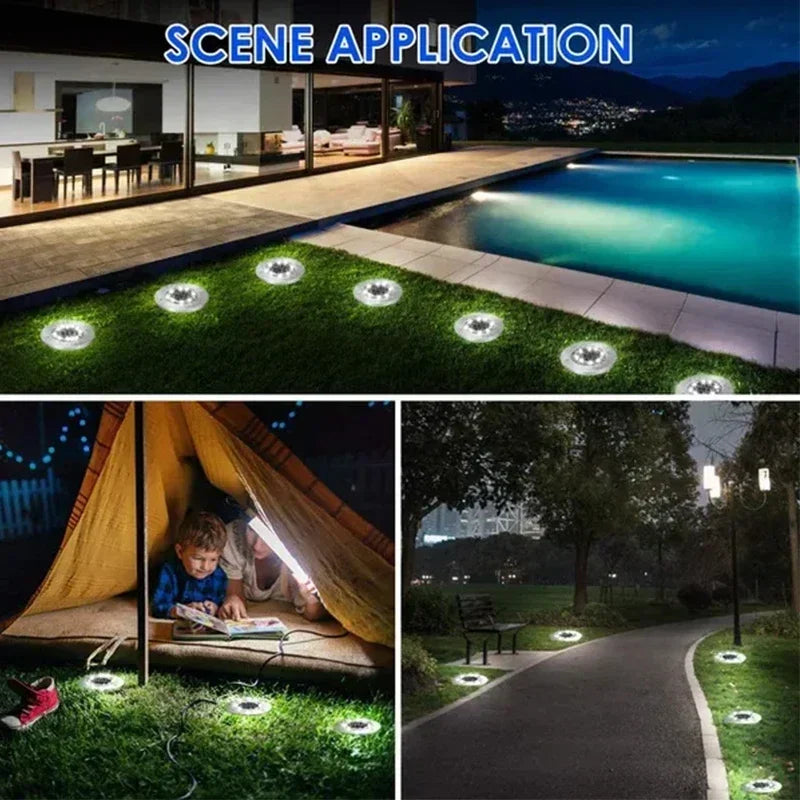 Solar Lights Outdoor 8/20LEDs Disk Underground Lamp