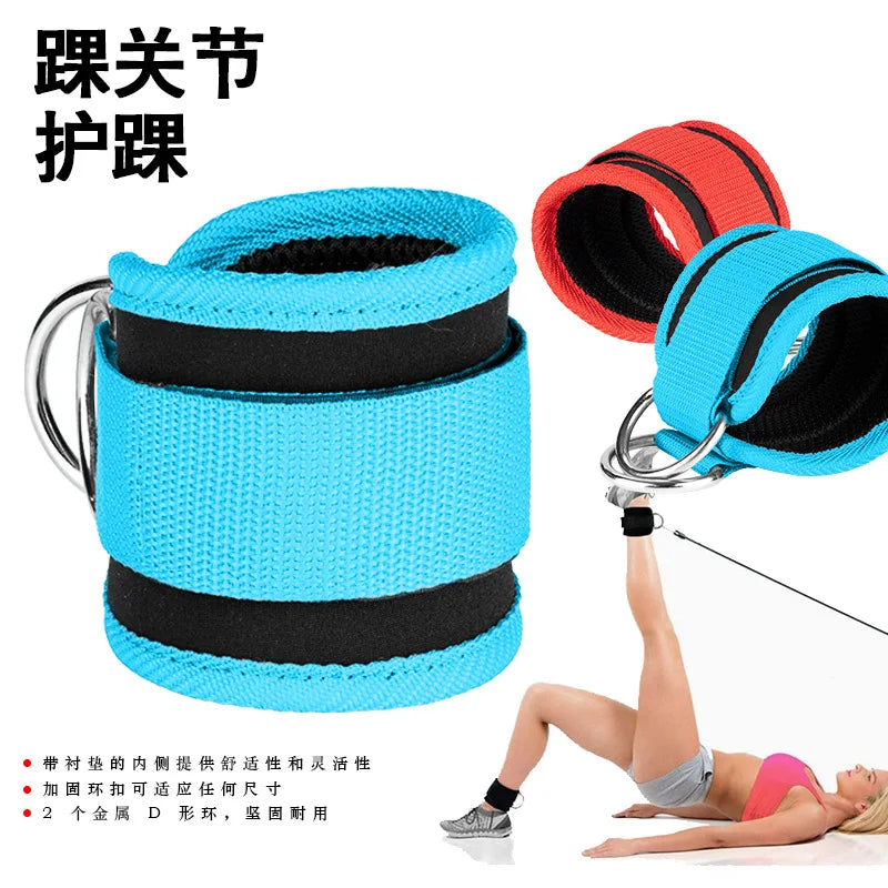Gym Fitness Ankle Straps Adjustable D-Ring Foot Support
