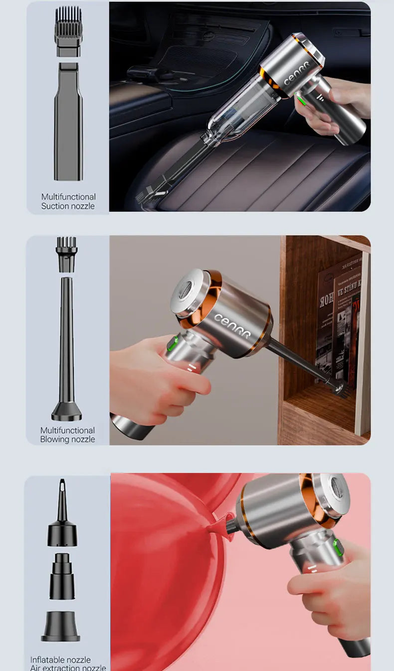 CENRR Portable Wireless Car Vacuum Cleaner Mini Powerful